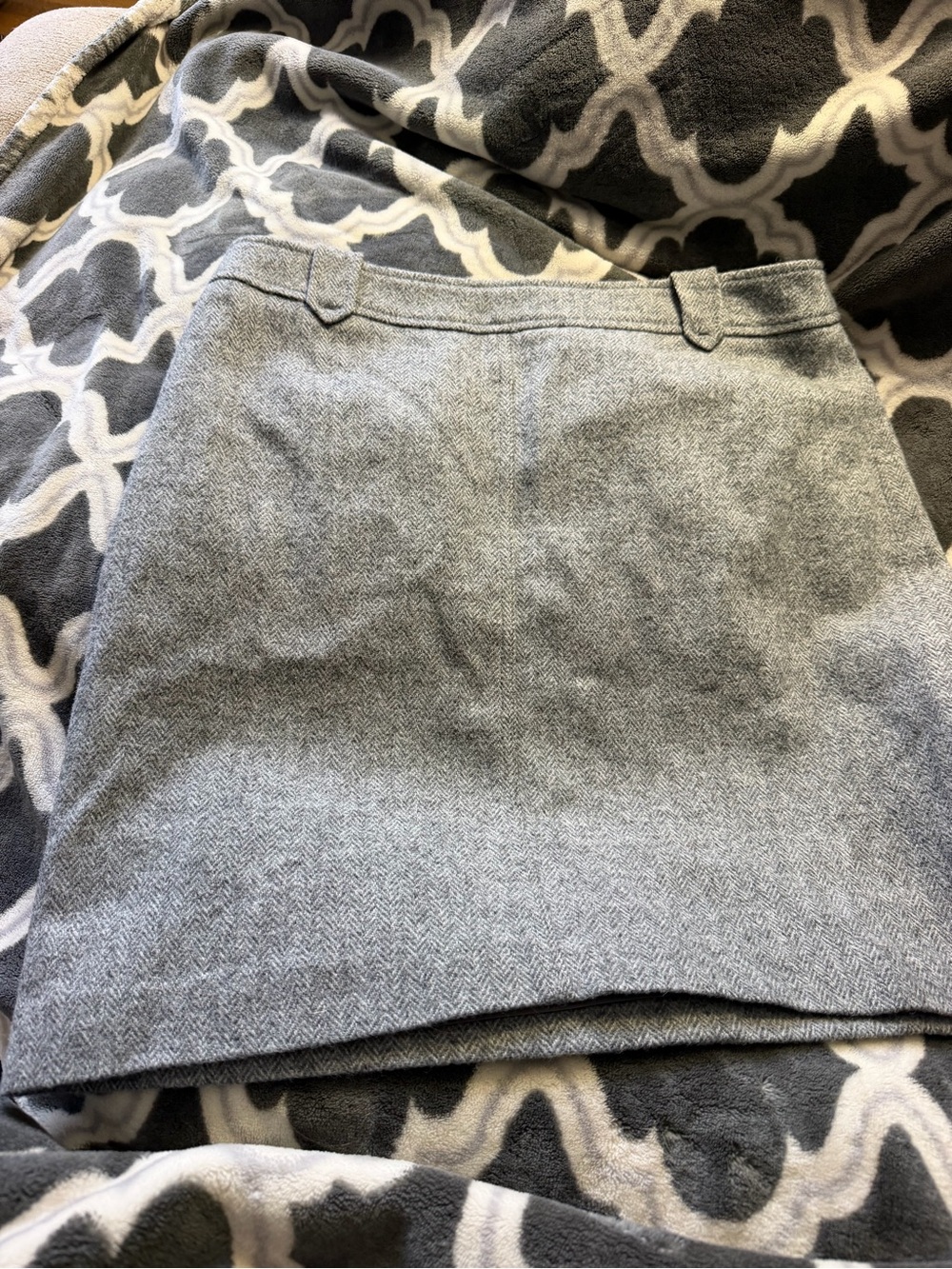 Talbots Heathered Gray Knit Pull-On Mini Skirt